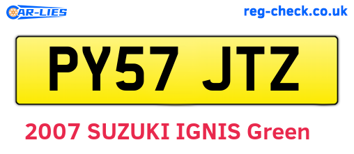 PY57JTZ are the vehicle registration plates.