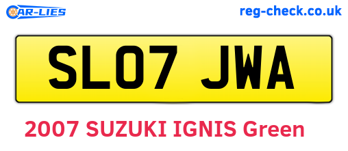 SL07JWA are the vehicle registration plates.