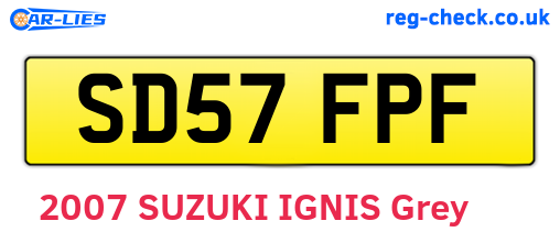 SD57FPF are the vehicle registration plates.
