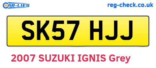 SK57HJJ are the vehicle registration plates.