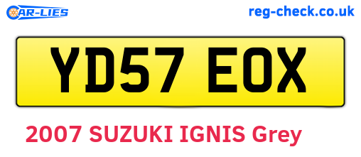YD57EOX are the vehicle registration plates.