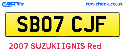 SB07CJF are the vehicle registration plates.