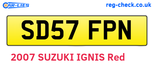 SD57FPN are the vehicle registration plates.