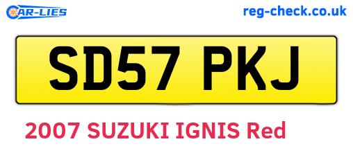 SD57PKJ are the vehicle registration plates.
