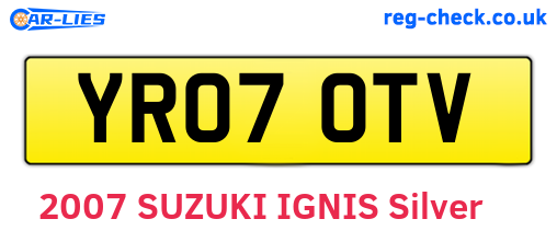 YR07OTV are the vehicle registration plates.