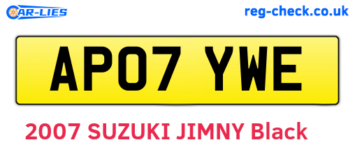 AP07YWE are the vehicle registration plates.