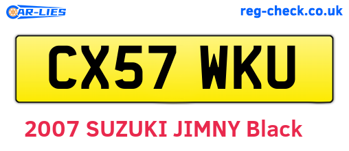 CX57WKU are the vehicle registration plates.