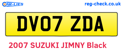 DV07ZDA are the vehicle registration plates.