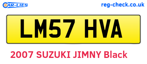 LM57HVA are the vehicle registration plates.