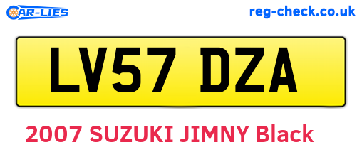 LV57DZA are the vehicle registration plates.