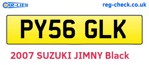 PY56GLK are the vehicle registration plates.
