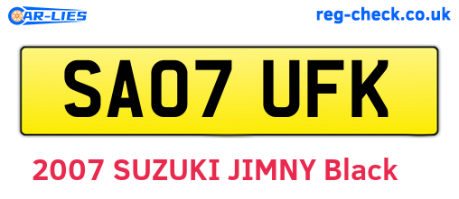 SA07UFK are the vehicle registration plates.