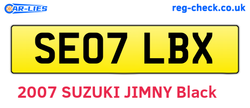 SE07LBX are the vehicle registration plates.