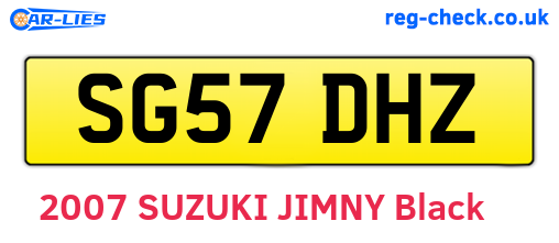 SG57DHZ are the vehicle registration plates.