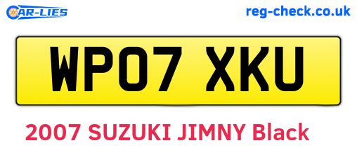 WP07XKU are the vehicle registration plates.