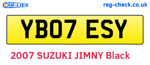 YB07ESY are the vehicle registration plates.