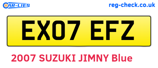 EX07EFZ are the vehicle registration plates.