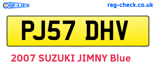 PJ57DHV are the vehicle registration plates.