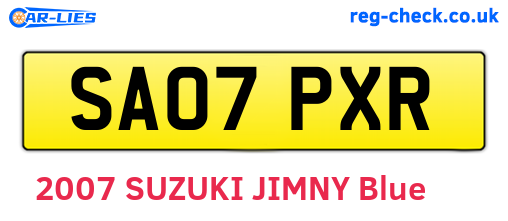 SA07PXR are the vehicle registration plates.
