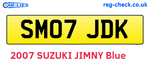 SM07JDK are the vehicle registration plates.