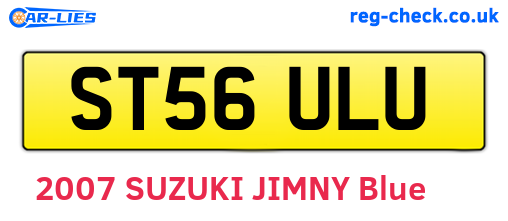 ST56ULU are the vehicle registration plates.