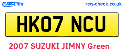 HK07NCU are the vehicle registration plates.
