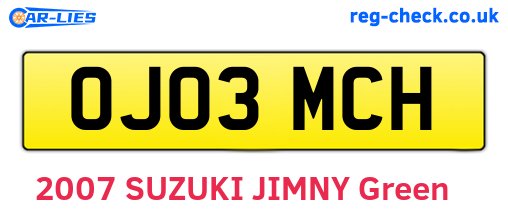 OJ03MCH are the vehicle registration plates.