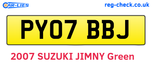 PY07BBJ are the vehicle registration plates.