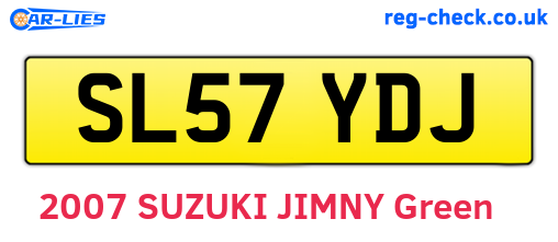 SL57YDJ are the vehicle registration plates.