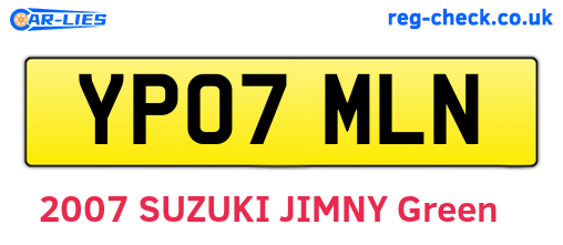 YP07MLN are the vehicle registration plates.