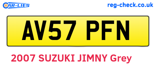 AV57PFN are the vehicle registration plates.