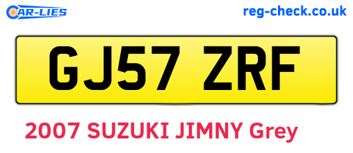 GJ57ZRF are the vehicle registration plates.