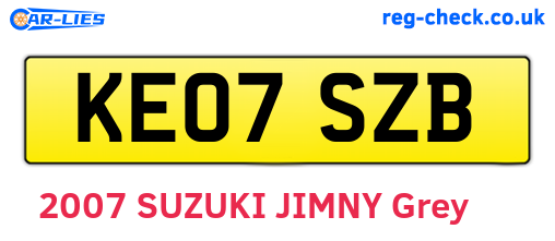 KE07SZB are the vehicle registration plates.