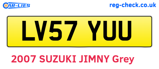 LV57YUU are the vehicle registration plates.
