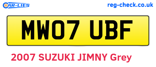 MW07UBF are the vehicle registration plates.