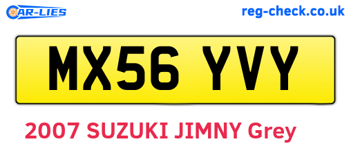 MX56YVY are the vehicle registration plates.