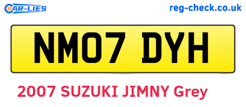 NM07DYH are the vehicle registration plates.