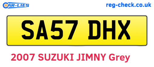 SA57DHX are the vehicle registration plates.