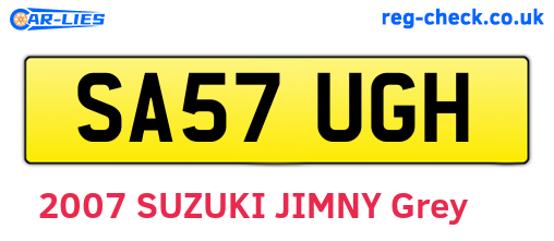 SA57UGH are the vehicle registration plates.