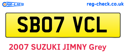 SB07VCL are the vehicle registration plates.