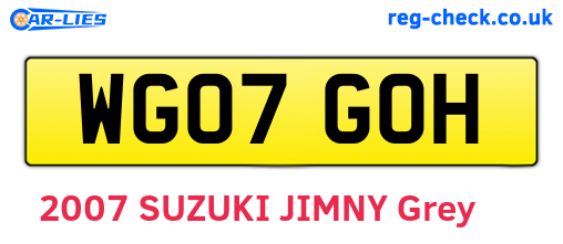 WG07GOH are the vehicle registration plates.
