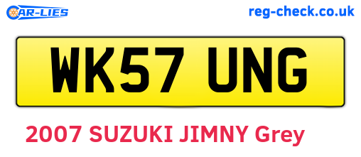 WK57UNG are the vehicle registration plates.