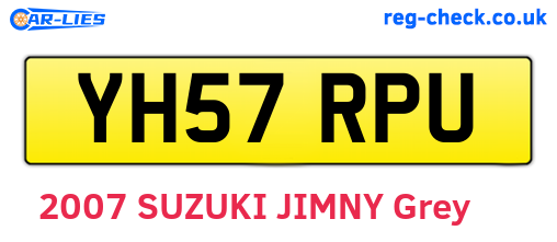 YH57RPU are the vehicle registration plates.