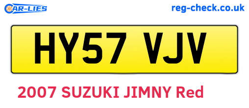 HY57VJV are the vehicle registration plates.