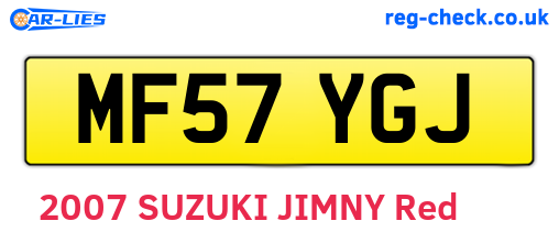 MF57YGJ are the vehicle registration plates.