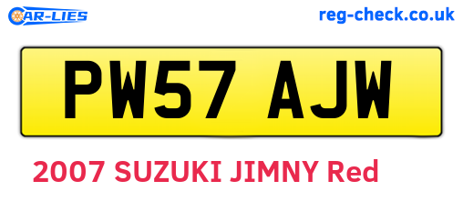 PW57AJW are the vehicle registration plates.