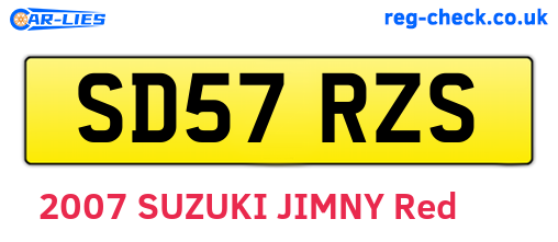 SD57RZS are the vehicle registration plates.