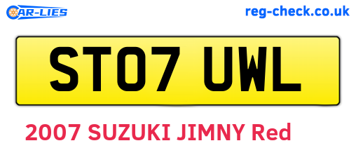 ST07UWL are the vehicle registration plates.