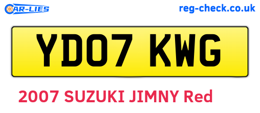 YD07KWG are the vehicle registration plates.
