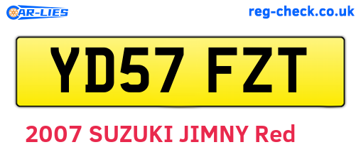 YD57FZT are the vehicle registration plates.